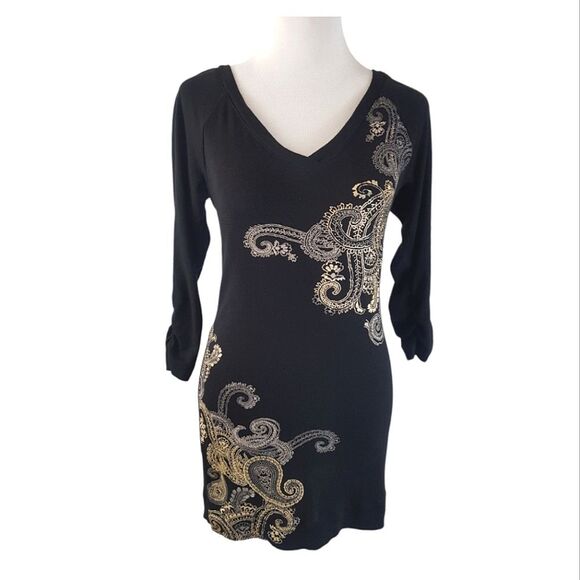 Express Pima Cotton/Modal Deep V neck Mini Dress S Lightweight - Picture 7 of 8